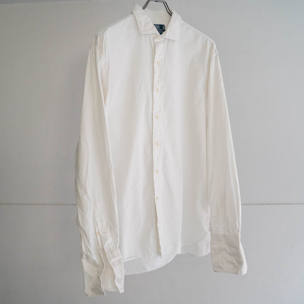 1990s Ralph Lauren white color light corduroy dress shirt