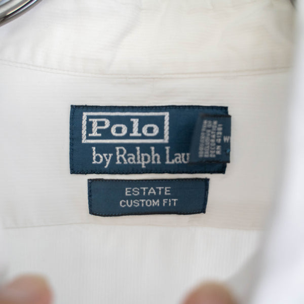 1990s Ralph Lauren white color light corduroy dress shirt