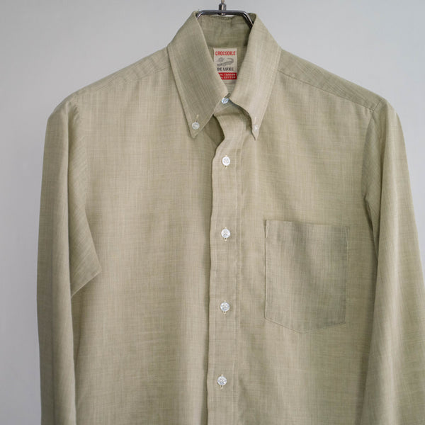 70-80s USA "crocodile" long sleeve green color shirt