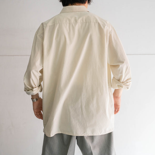 1990s Europe ivory × brown tyrolean l/s shirt