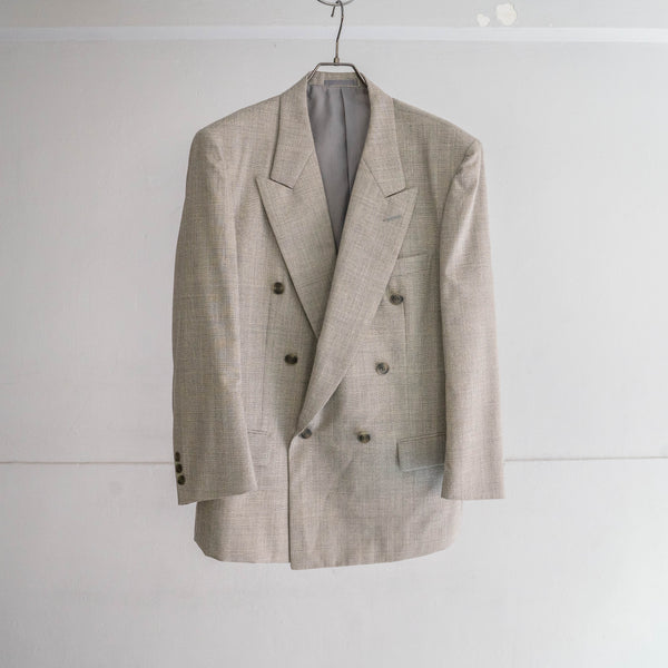1990s Japan vintage white based glen check double breasted set up