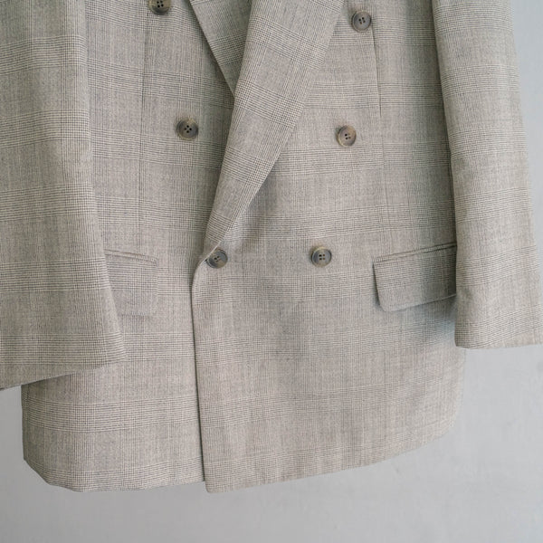1990s Japan vintage white based glen check double breasted set up