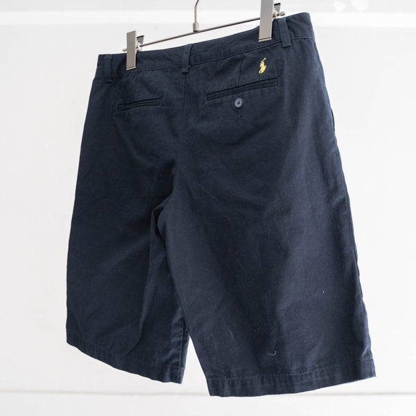 2000s Ralph Lauren dark navy color chino shorts