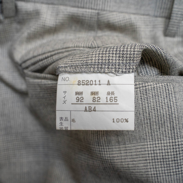 1990s Japan vintage white based glen check double breasted set up