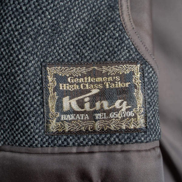 1980s Japan vintage dark gray wool coat