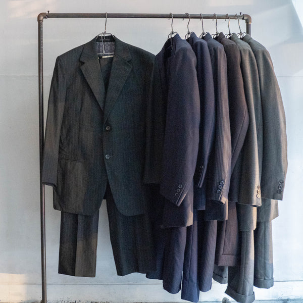 1970s Japan vintage brown base multi striped set up