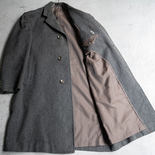 1980s Japan vintage dark gray wool coat