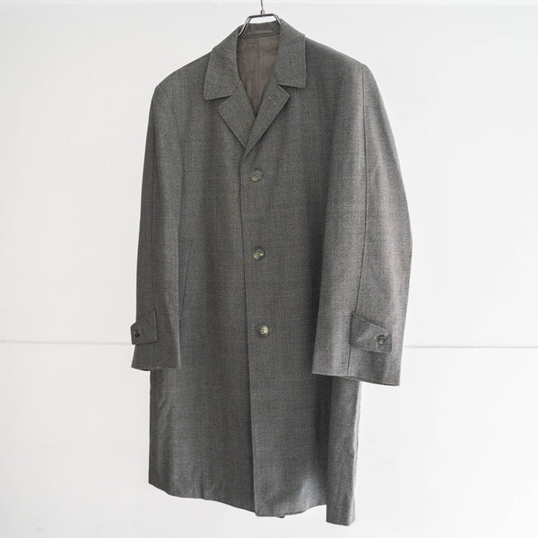 1970-80s Japan vintage light gray based all wool coat