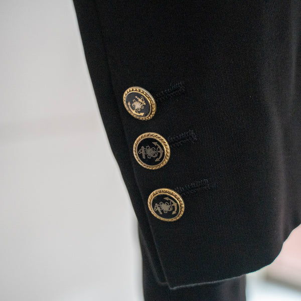 2000s Japan vintage black double breasted tailored jacket with gold buttons