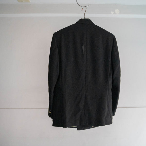 2000s Japan vintage black double breasted tailored jacket with gold buttons