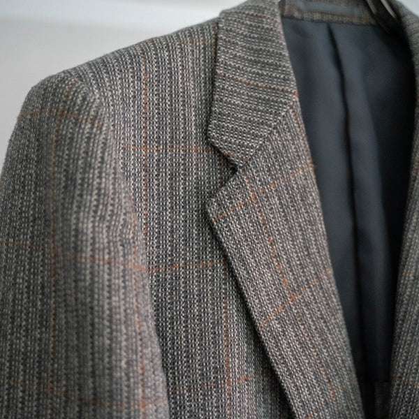 2000s Japan vintage gray based wool tailored jacket