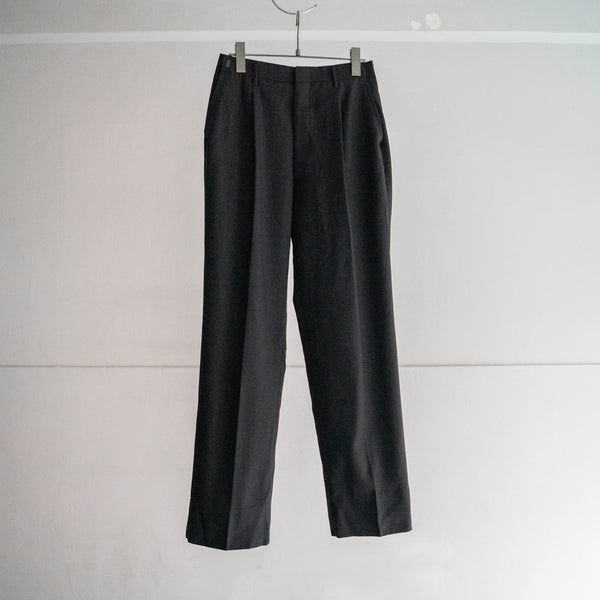 1990s Japan vintage black wool 100 slacks with side adjuster