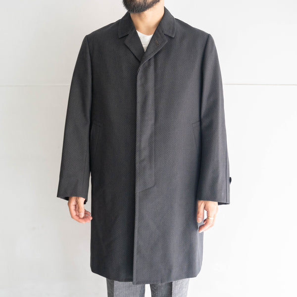 1970-80s Japan vintage charcoal gray based all wool coat