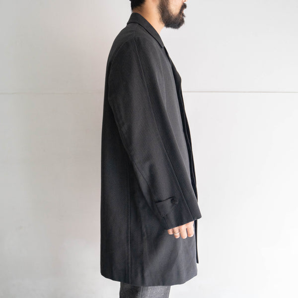 1970-80s Japan vintage charcoal gray based all wool coat