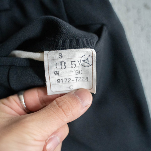 1980s Japan vintage black wool 100 1 tuck slacks