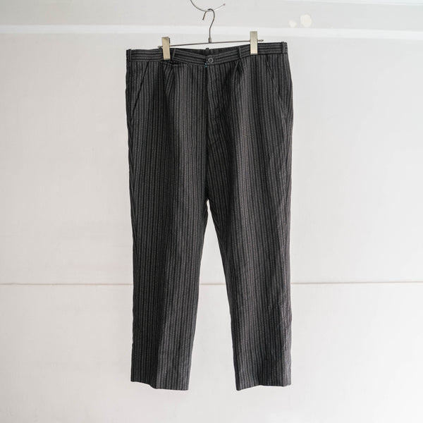around 1960s Europe black chambray stripe wool pants