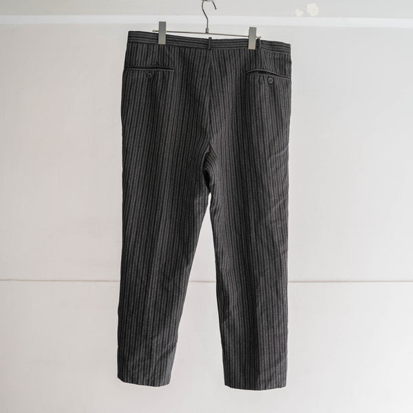 around 1960s Europe black chambray stripe wool pants
