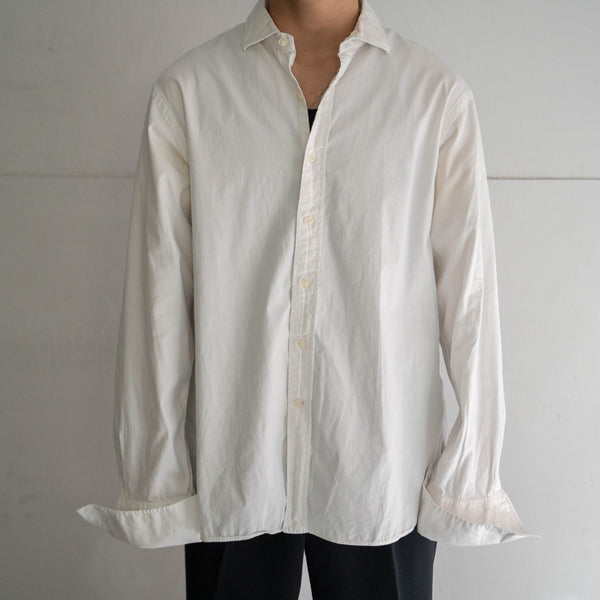 1990s Ralph Lauren white color light corduroy dress shirt