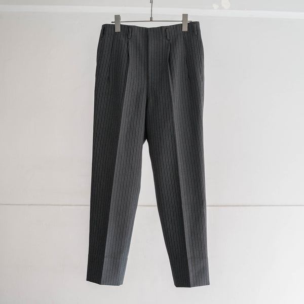 1980s Japan vintage gray × black stripe slacks