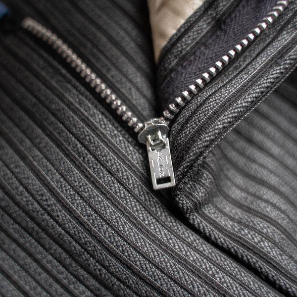 1980s Japan vintage gray × black stripe slacks