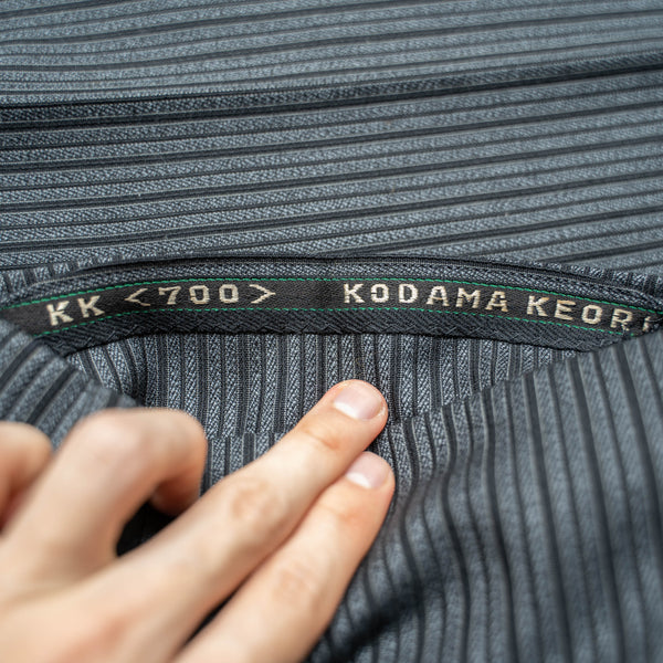 1980s Japan vintage gray × black stripe slacks
