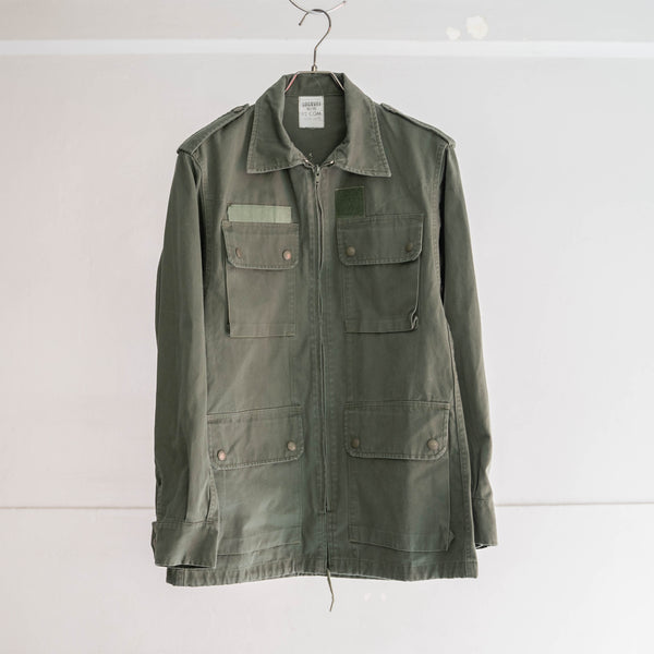 1980s French military green HBT 4 pockets jacket