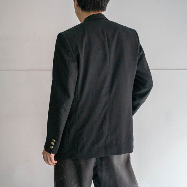 2000s Japan vintage black double breasted tailored jacket with gold buttons