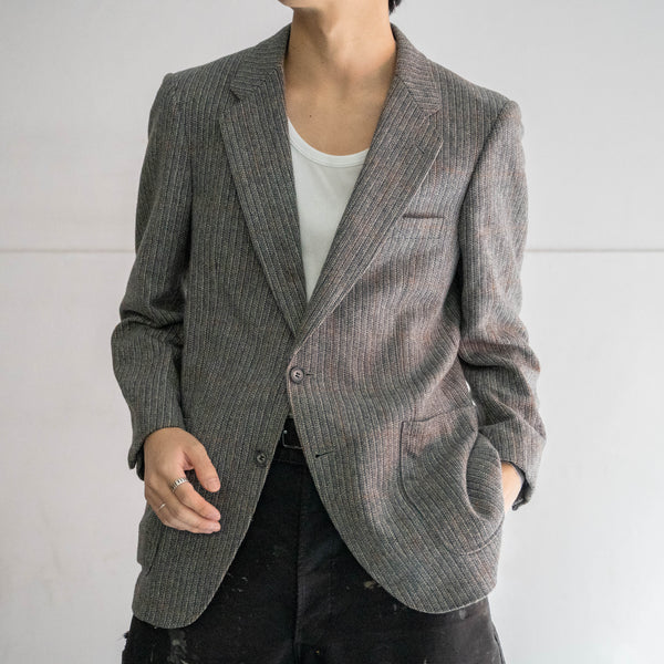 2000s Japan vintage gray based wool tailored jacket