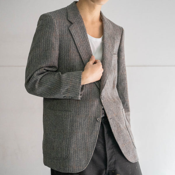 2000s Japan vintage gray based wool tailored jacket