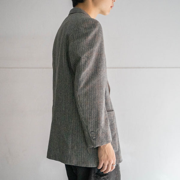 2000s Japan vintage gray based wool tailored jacket