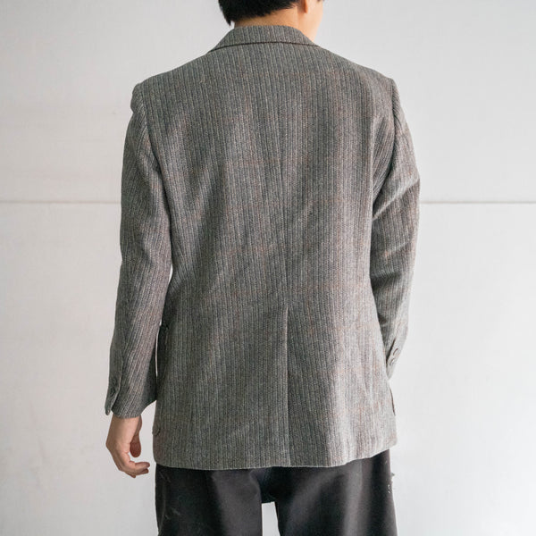 2000s Japan vintage gray based wool tailored jacket