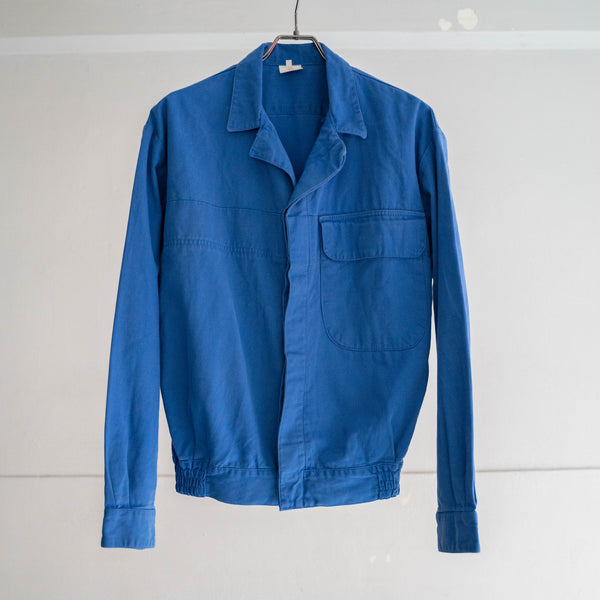 1970-80s France blue work jacket -short length-