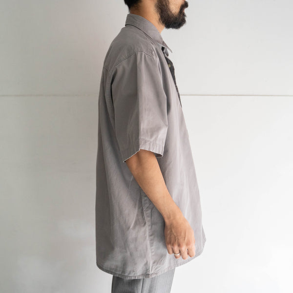 1990s gray color all cotton short sleeve tyrolean shirt