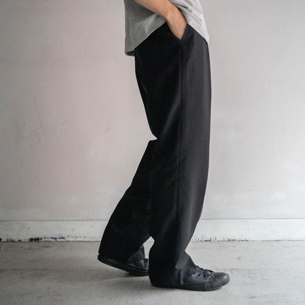 1990s Japan vintage black wool 100 slacks with side adjuster
