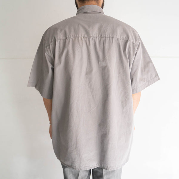 1990s gray color all cotton short sleeve tyrolean shirt