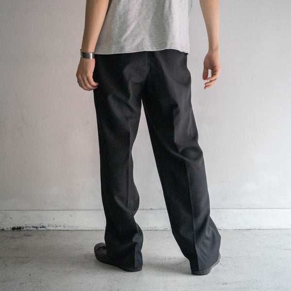 1990s Japan vintage black wool 100 slacks with side adjuster