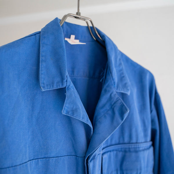 1970-80s France blue work jacket -short length-