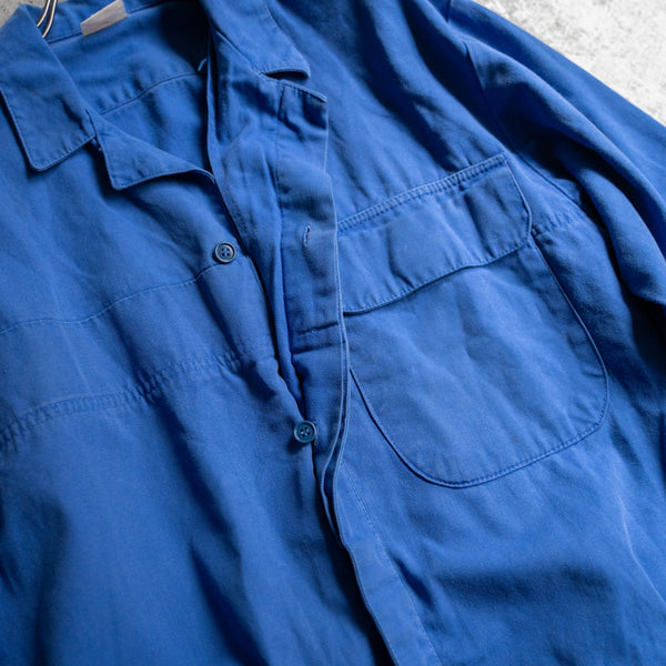1970-80s France blue work jacket -short length-