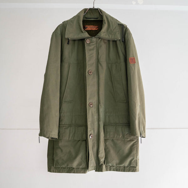 1980-90s olive green half coat with liner -military sampling-
