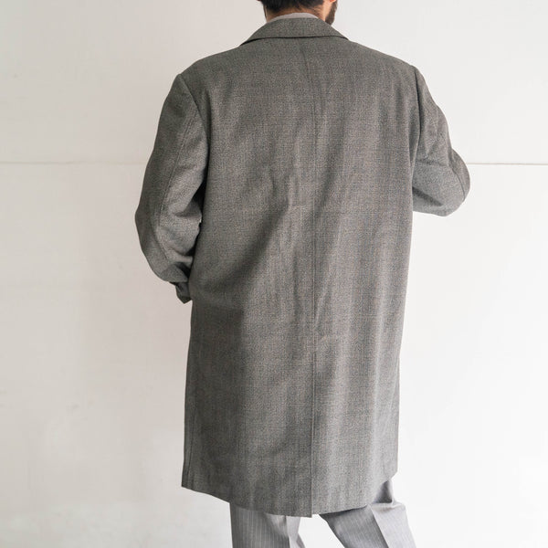 1970-80s Japan vintage light gray based all wool coat