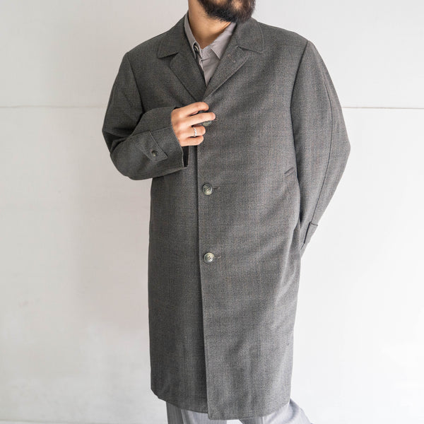 1970-80s Japan vintage light gray based all wool coat