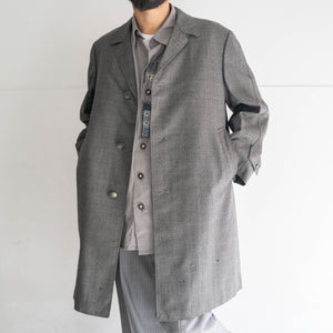 1970-80s Japan vintage light gray based all wool coat