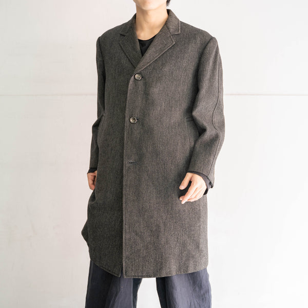 1980s Japan vintage dark gray wool coat