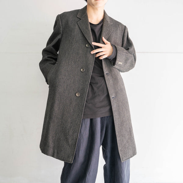 1980s Japan vintage dark gray wool coat