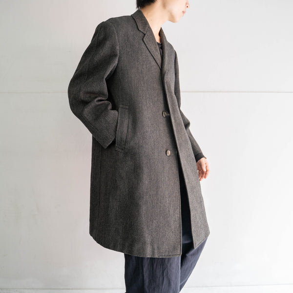 1980s Japan vintage dark gray wool coat
