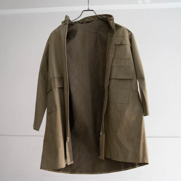 around 1980s Europe military rubberized hood jacket