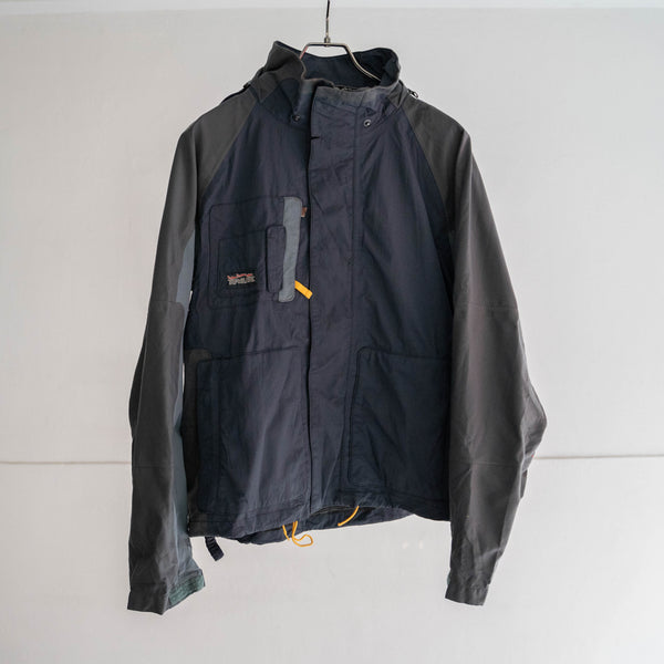 1990s navy × gray short tech gimmick jacket