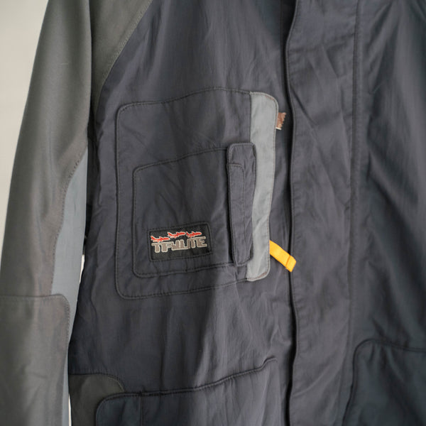 1990s navy × gray short tech gimmick jacket