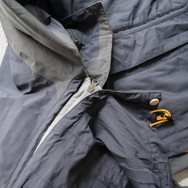1990s navy × gray short tech gimmick jacket