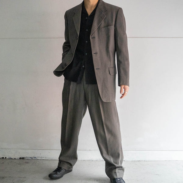 2000s Japan vintage light beige weavy set up